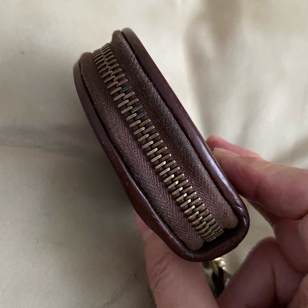 Vintage Dooney & Bourke Big Duck Circle Zip Coin Wallet AWL Leather - Picture 9 of 13